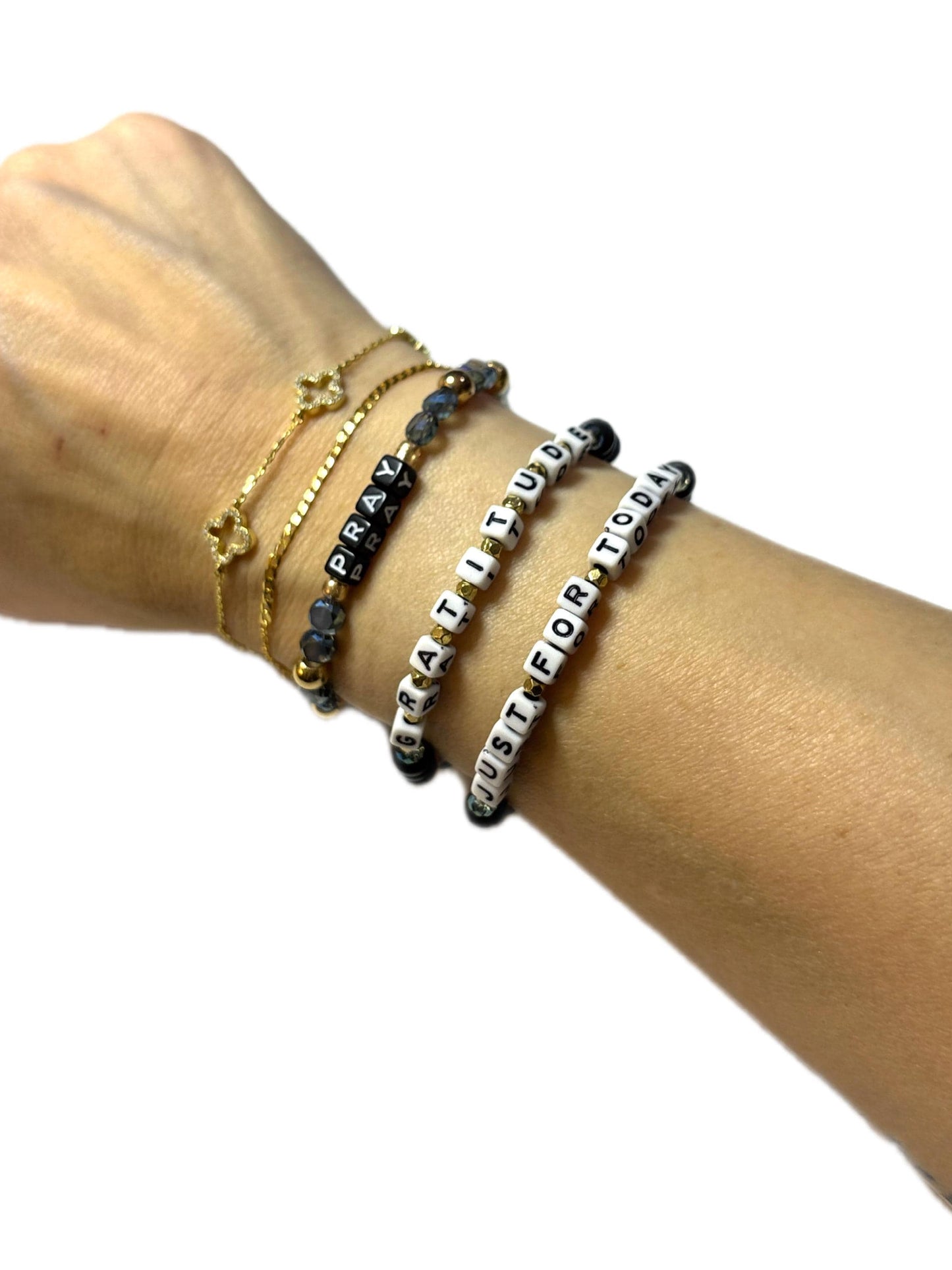 Pray • Gratitude • Just for Today Bracelet