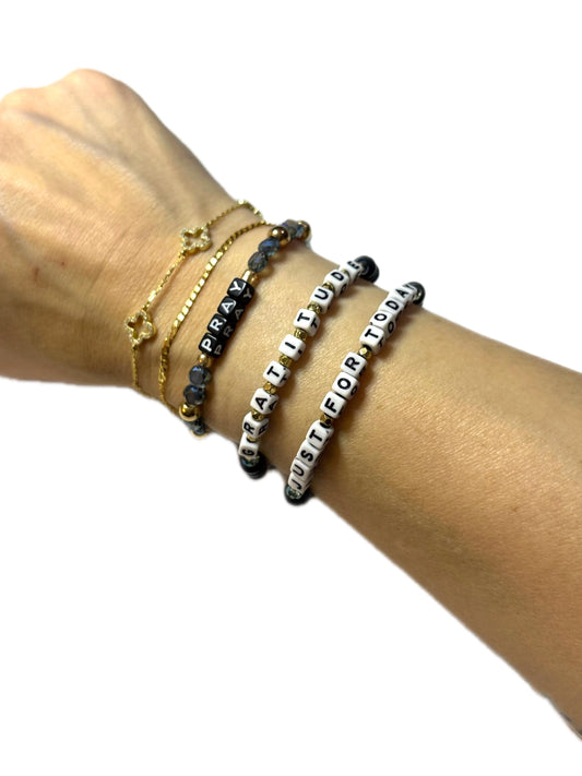Pray • Gratitude • Just for Today Bracelet