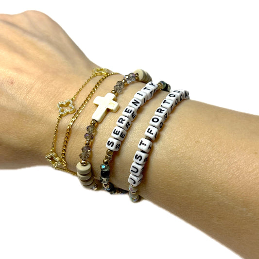 Howlite Cross Bracelet