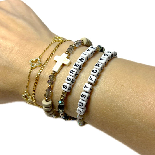 Howlite Cross Bracelet