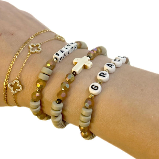 Faith β’ Grace β’ Cross Bracelet