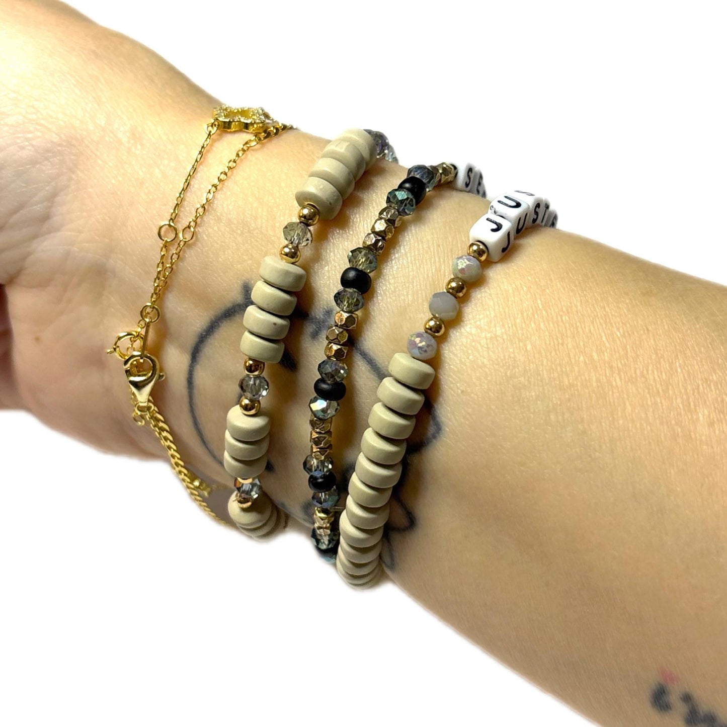 Howlite Cross Bracelet