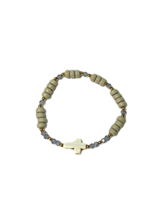Howlite Cross Bracelet