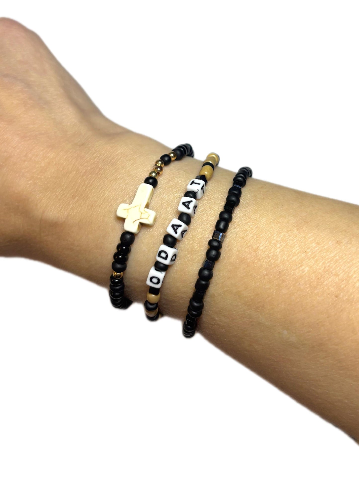 Black Howlite Cross Bracelet