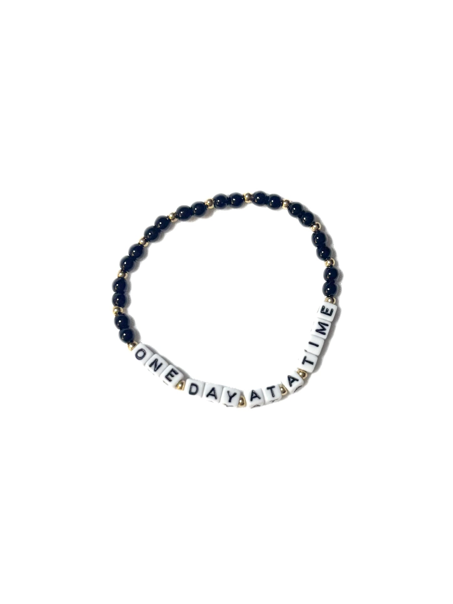 Blue Cross • Gold Bow • One Day at a Time Bracelet