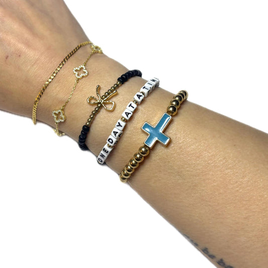 Blue Cross Bracelet