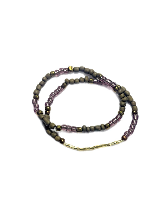 Dainty Brown & Plum Beaded Bracelets