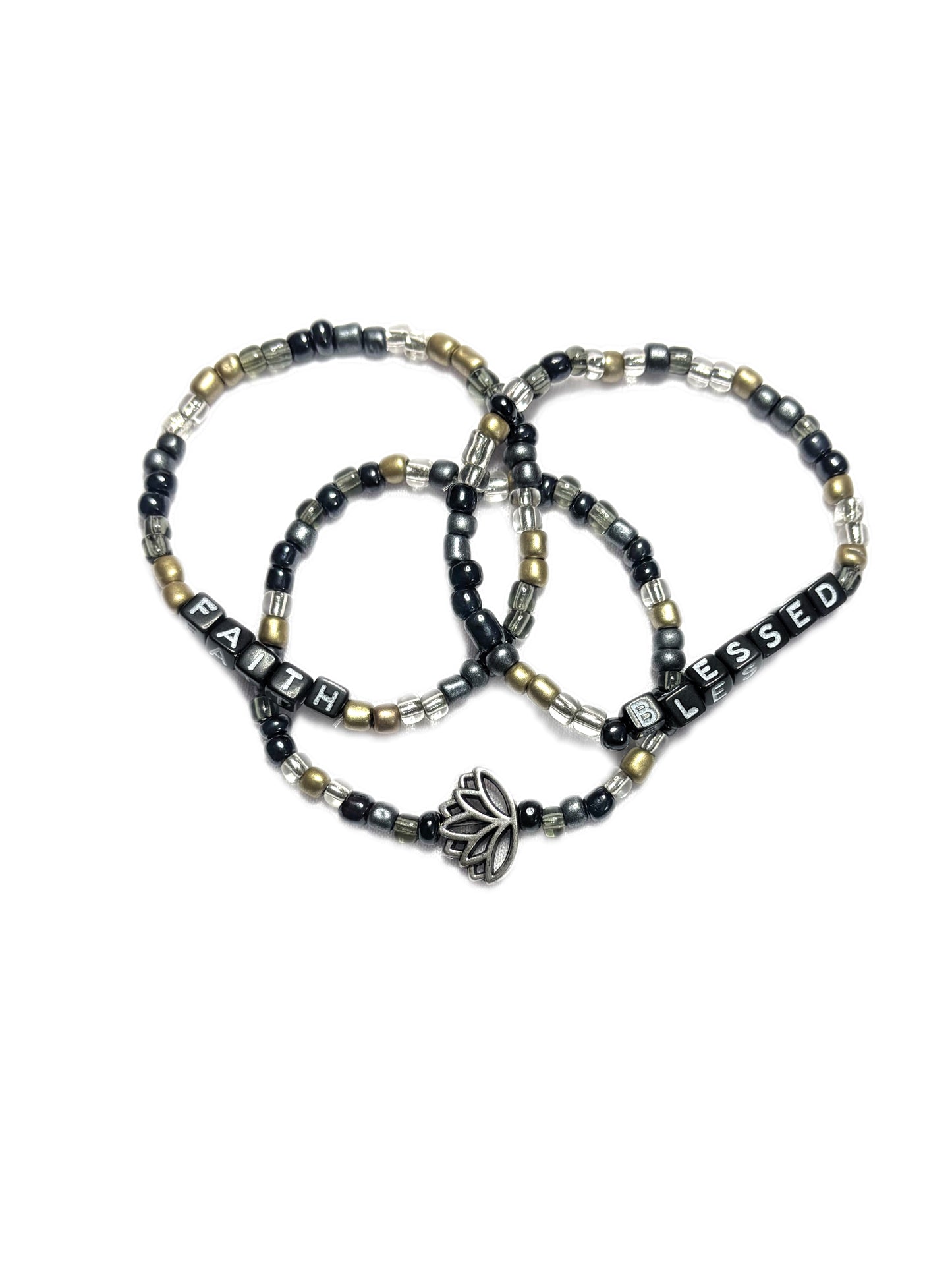 Faith • Blessed • Lotus Bracelet