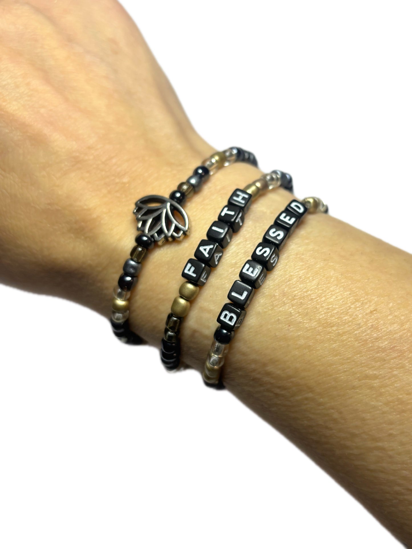 Faith • Blessed • Lotus Bracelet
