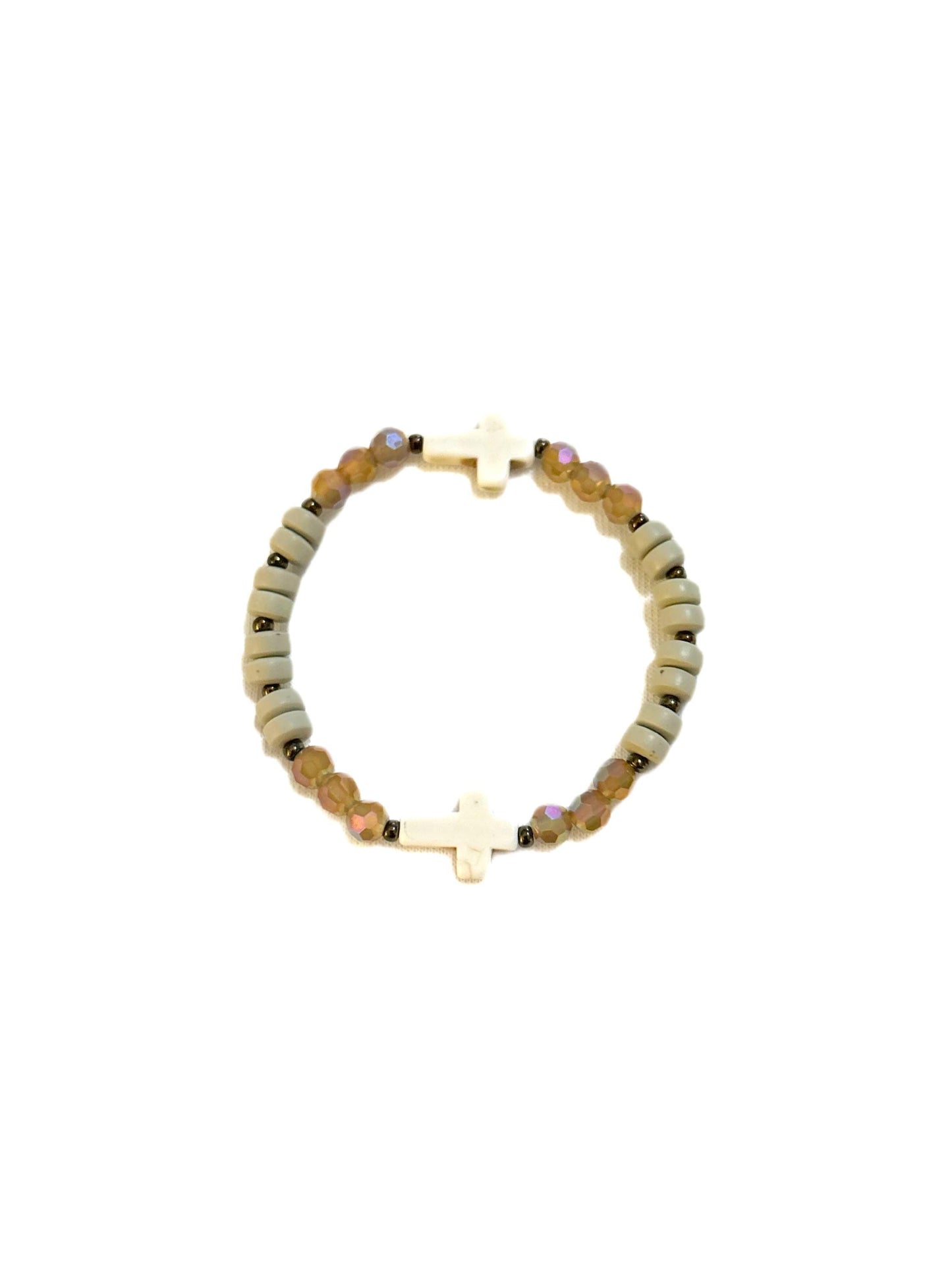 Howlite Cross Bracelet