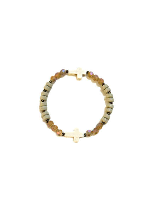 Howlite Cross Bracelet