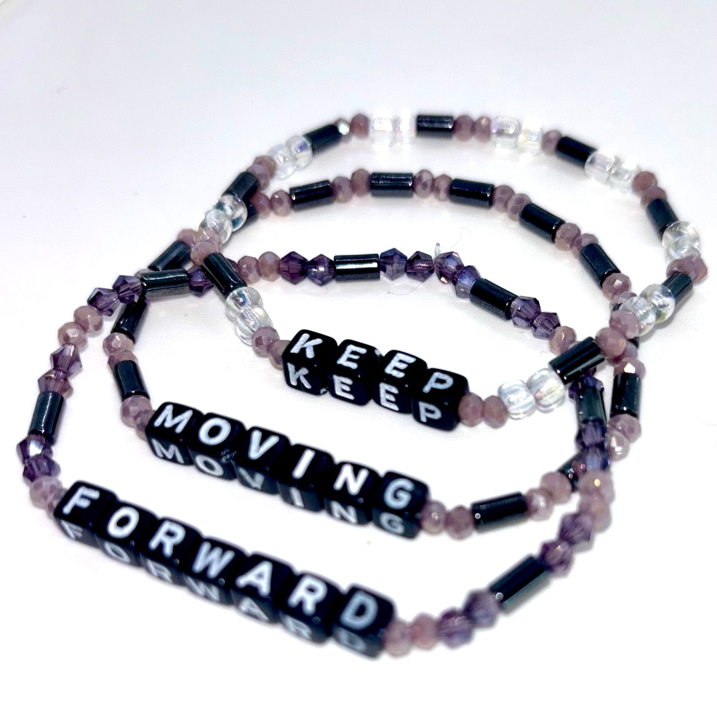 Keep Moving Forward Bracelet Stack