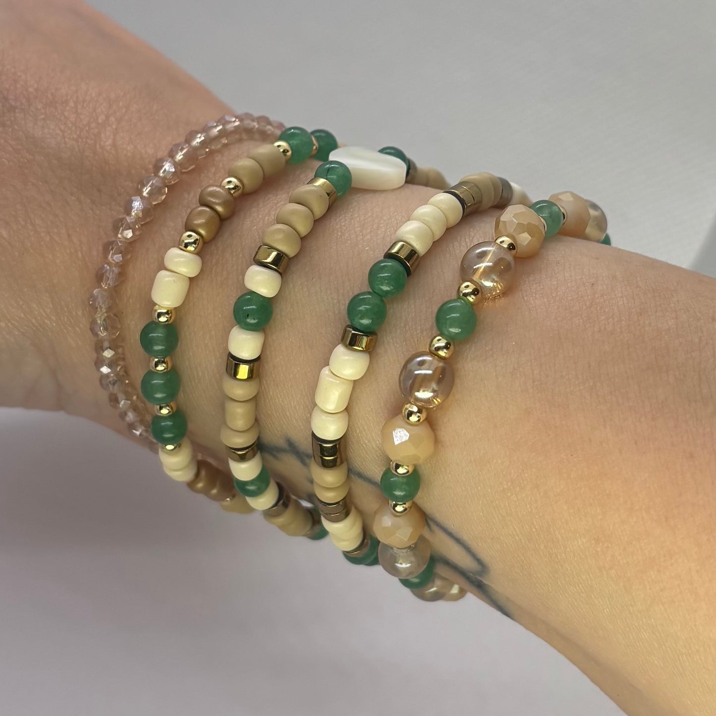 Neutral Green Cross Stack