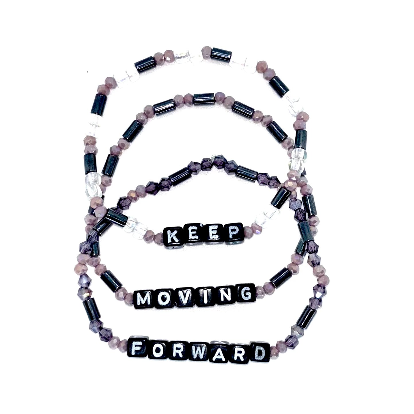 Keep Moving Forward Bracelet Stack