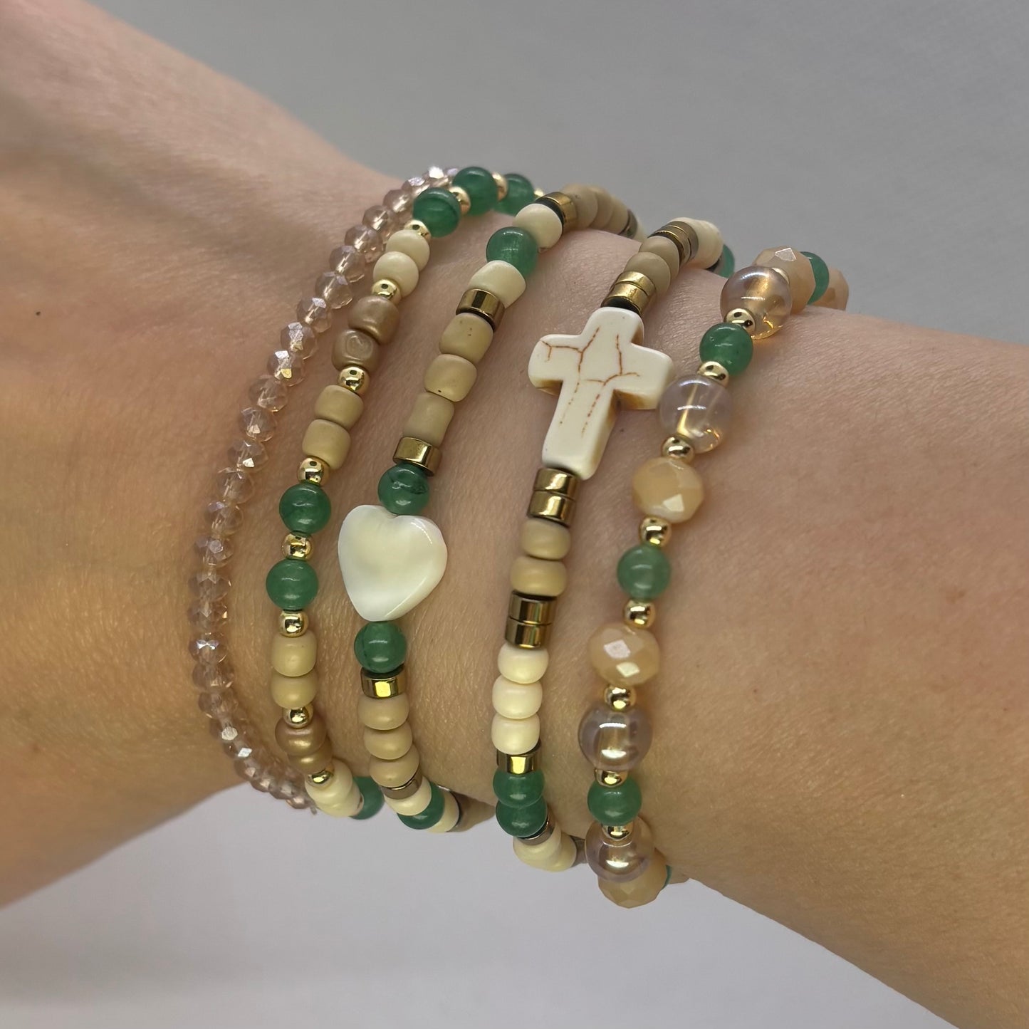 Neutral Green Cross Stack
