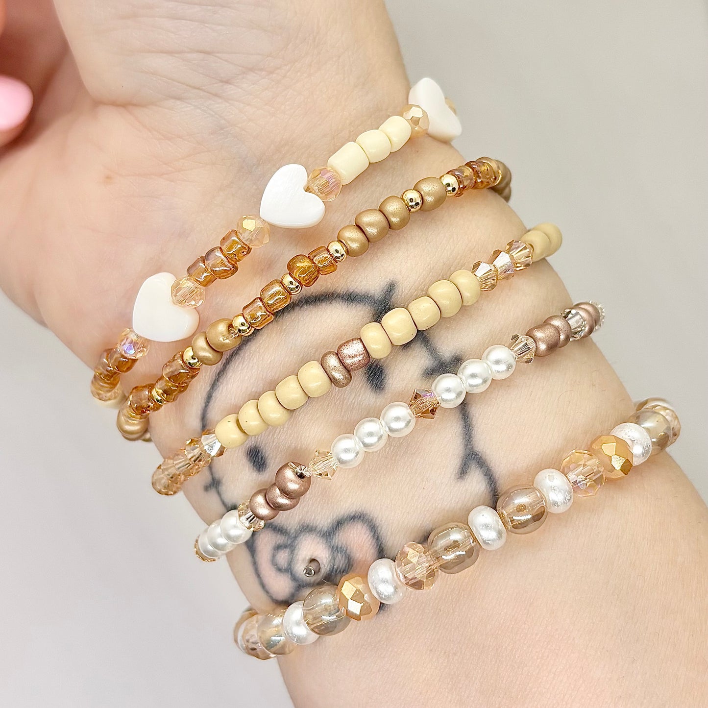 Faith Over Fear - 5 Bracelet Stack