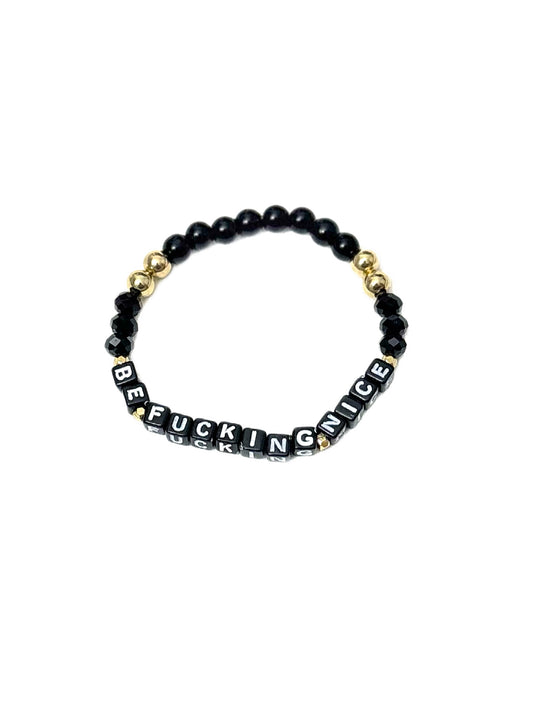 Be F*ing Nice – Black & Gold Recovery Bracelet