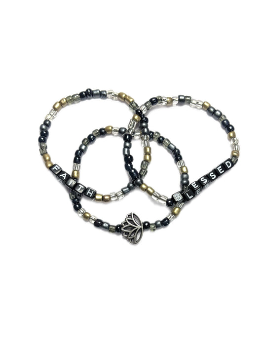 Faith • Blessed • Lotus Bracelet